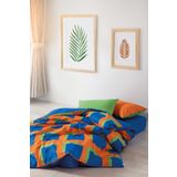 Cozy Home Popping Colors Tek Kişilik Lastikli Çarşaflı Nevresim Takımı Venus Mavi