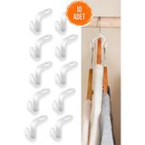 COZY SENSE Askı Çoğaltıcı Kanca 5 Adet Gömlek Pantolon Tişört Düzenleyici Klips Kapı Arkası Askılık Organizer
