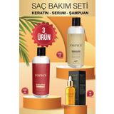 Cozyce Brezilya Fönü Keratin 500ML + Argan Saç Serumu30ML +Çam Terebentin Kepek Önleyici Şampuan 500ML