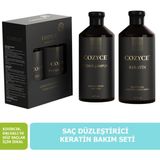 Cozyce Brezilya Fönü Keratini 2'li Set 600 ml Tuzsuz Şampuan ve Keratin Saç Bakımı 600 ml Düzleştirici Onarıcı