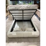 Cozze Mobilya Teddy Bukle Kumaş Modern Bazalı Çift Kişilik Karyola - Beyaz - 120 x 200 cm