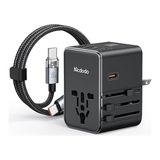 CP-5980 – 70W 3C2A Universal Seyahat Adaptörü (Type-C To Type-C Kablolu) Siyah