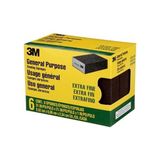 CP000-6P-CC Zımpara Süngeri Ekstra Ince Kumlu, 3-3/4" x 2-5/8", Siyah, 6 Adet - standart
