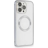 CPT90 iPhone 15 Pro Max Kılıf Metal Bumper Magneticsafe Kapak - Gri