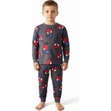 CQCQ Erkek Çocuk Süper Kahraman Baskılı Pijama Takımı Pamuk - Füme