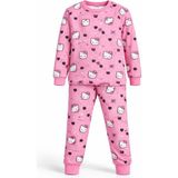CQCQ Kız Çocuk Sevimli Kedi Desenli Pembe Pijama Takımı %100 Pamuklu - 11 - 12 Yaş
