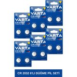Cr 2032 Lityum Düğme Pil 6'lı Set