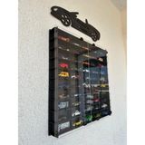 Cr Design Modern Pleksi Kapaklı Araba Rafı Eskitme Siyah MDF 50 x 50 cm Derinlik 4 cm