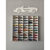 Cr Design Oyuncak Araba Rafı 1/64 Ölçek Beyaz MDF Malzemeden Hotwheels ve Matchbox Arabalar İçin Uygun