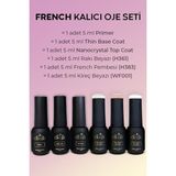 Cr-Oje Kalıcı Oje French Set Top Coat/base Coat/primer 3 Adet Kalıcı Oje