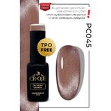 Cr-Oje Kalıcı Oje Korean Cat Eye, Inci Tanecikli Manyetik Cat Eye / Kedi Gözü PC045 (12 ML) - Kahverengi