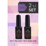 Cr-Oje Kalıcı Oje Protez Tırnak Top Coat, Thin Base Coat 2'li Set (12 Ml)