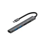 Cr15 5in1 Type-c'den 2ad Type-c, 2ad Usb A Çoklayıcı 3,5mm Kulaklık Çıkışlı Usb C Adaptör Alüminyum Kasa