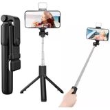 Cr27 4İn1 Bluetooth Kumandalı, Selfie Çubuğu, Tripod Monopod, Led Işık, Deklanşörlü, Canlı Yayın Standı Telefon Tutucu Katlanabilir Geniş