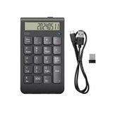 Cr43 2'si 1 Arada Kablosuz Bluetooth Ve 2.4 Ghz Bağlantı Nümerik Klavye Ve Hesap Makinesi Keypad Numlock Numped siyah