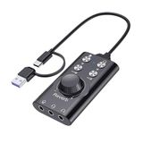 CR67 USB/Type-C Harici Ses Kartı – 7.1 Gaming Audio Mixer, Reverb Efektli Yayıncı ve Mikrofon Mikseri