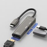 Cr77 Type-C'den HDMI'a 4K 120Hz Dönüştürücü Adaptör – PD 100W Şarj ve USB Hub Çoklu Çoğaltıcı