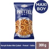 Crackfers Pretzel Tuzlu Mix Maxi Boy Kraker Kısa Çubuk - Fiyonk - Halka 300 gr