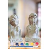 Craft 3D Atölye Elsa ve Anna (Karlar Kraliçesi) %100 Beton Biblo Çocuk Boyama Etkinliği Hediye Paketi Ile Beraber