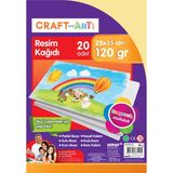 CRAFT and ARTS 25x35 cm Resim Kağıdı 120 gr Renkli Pastel ve Sulu Boya İçin 20 Adet
