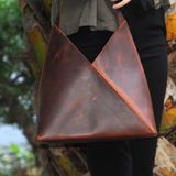 Craft And Luna El Yapımı Deri Kadın Omuz Çantası - Luna - Antik Taba