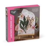 Craft Crush DIY String Art Craft Kit - Çiçekli İç Tasarım Gençler ve Yetişkinler için Kendin Yap Etkinliği - Nakış İpliği, Köpük Tuval, Metal Pimler, Ahşap Şövale ile Komple İp Sanat Kiti - 13 Yaş ve