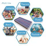 Craft Home Katlanabilir Plastik Hasır Halı Kilim Kamp Piknik Plaj Park Bahçe Teras Veranda Pembe