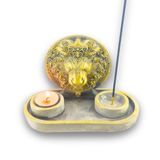Craft Maket Aslan Çubuk Tütsülük ve Tealight (Beyaz)