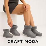 Craft Moda Anne & Çocuk Içi Kürklü Su Geçirmez Kışlık Bot – Uyumlu Kombin Modeli - Gri