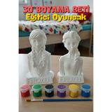 Craft3D Atölye Elsa ve Anna (Karlar Kraliçesi) %100 Beton Biblo Çocuk Boyama Etkinliği HEDİYE PAKETİ İLE BERABER