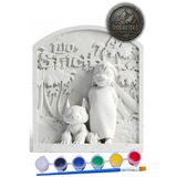 Craft3D Atölye Stich ve Lilo 15 cm Boyutunda Taş Figürü Eğitici Oyuncak Çocuk Boyama Etkinliği+ 6 Ana Renk Boya+1 Adet Fırça