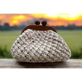Craftatelier Ahşap Burslu El Yapımı Krem Renk Clutch Çanta