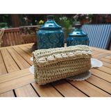 Craftatelier Krem Renk Kağıt Ip Deniz Kabuğu Detaylı El Yapımı Clutch Çanta