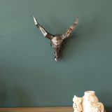 Craftcolic - Custom Skull, 3 Boyutlu Metal Eskitme Bufalo Kuru Kafası Figürü Duvar Dekoru, Duvar Dekorasyon Ürünü, İskandinav Tarz