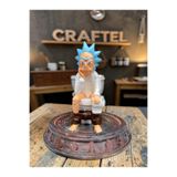 CRAFTEL Rick And Morty Rick On Toilet Tuvaletteki Rick 3D Figür El Boyaması 10 cm