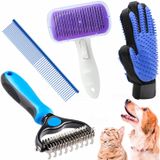 Crafterlife Evcil hayvan bakım araçları seti kiti kendi kendini temizleyen Slicker fırça ile Pet saç çıkarıcı masaj eldiveni Deshedding eldiven dökülme yıkıcı tarak paslanmaz çelik tarak uzun ve kısa saçlı kediler köpekler için