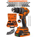 CRAFTERTOOLS 36v 5ah Çift Batarya 10mm Çelik Mandren Darbeli Şarjlı Matkap Akülü Vidalama Seti