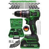 CRAFTERTOOLS 36V 5Ah Kömürsüz Motor Çelik Mandren Akülü Vidalama Darbeli Şarjlı Matkap Seti Yeşil