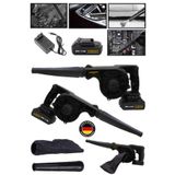 CRAFTERTOOLS Germany 36V 5Ah Hız Ayarlı Tek Akülü Şarjlı Hava Üfleyici Toz Toplayıcı Ve Yaprak Üfleme Makinesi