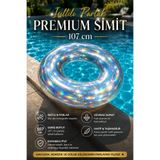 craftivio 107 cm Büyük Boy Şeffaf Holografik Deniz ve Havuz Simidi Yetişkin Parlak Simit