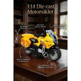 Craftivio 1:14 Ölçek Die-Cast Metal Çek Bırak Oyuncak Motosiklet