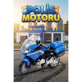 Craftivio 1:20 Ölçek Sesli Işıklı Oyuncak Polis Motoru - Büyük Boy Model Motosiklet - Renkli
