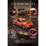 craftivio 1:24 BMW M6 GT3 Kırmızı Metal Diecast Model Araba Sesli ve Işıklı Açılabilir Kapı Lisanslı