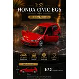 craftivio 1:32 Ölçek Açılabilir Kapılı Honda Civic EG6 Kırmızı Diecast Oyuncak Araba 11.5 cm
