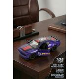 Craftivio 1:38 Ölçek Dodge Challenger Demon Metal Oyuncak Araba - Çek Bırak Açılır Kapılı Mor