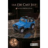 Craftivio 1:64 Ölçek Metal Döküm Mavi Jeep Oyuncak Araba - Off-Road Arazi Aracı Die-Cast Model