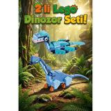 Craftivio 2'li Dinozor LEGO Uyumlu Blok Seti - Mosasaurus & Brontosaurus Eğitici Yapboz Oyuncak (135 Parça)