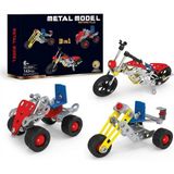 Craftivio 3 In 1 Metal Motor Yapım Seti - 143 Parça Eğitici Mekanik Montaj Oyuncağı Zeka Geliştirici Araç Kiti