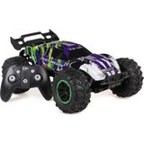 Craftivio 40 cm Dev Boy 4x4 Uzaktan Kumandalı Araba 1:16 Ölçek Şarjlı Off-Road Arazi Aracı - Mor - Yeşil