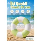 craftivio 91 cm İki Renkli Çizgili Şişme Deniz ve Havuz Simidi Yetişkin & Çocuk Yüzme Simidi